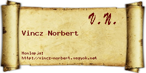 Vincz Norbert névjegykártya