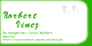 norbert vincz business card